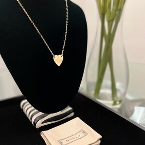 Gucci Gold Heart Charm Necklace Jewelry Authentic Gift Box FREE SHIPPING